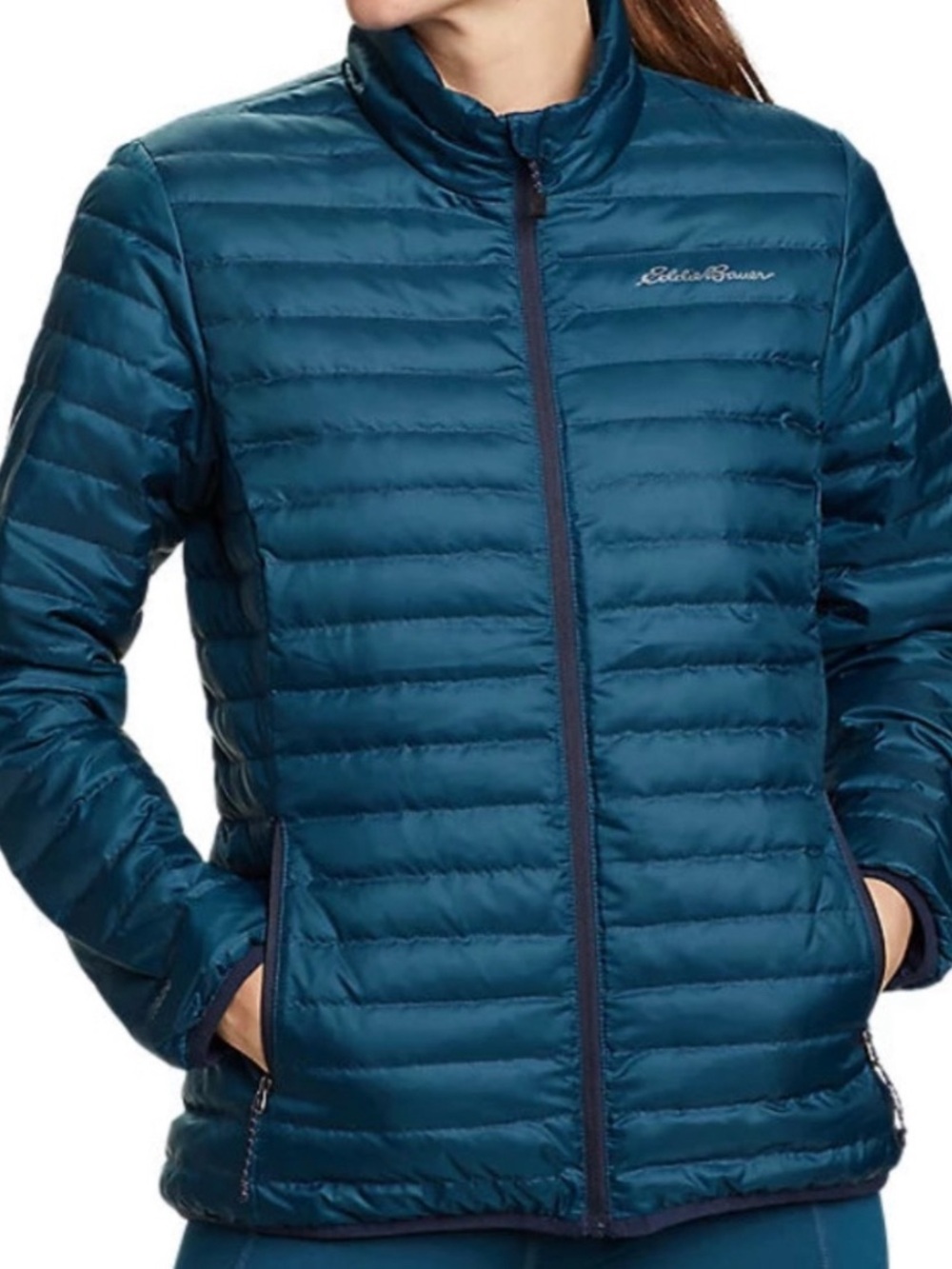 Eddie Bauer Teal Quilted Packable Puffer Jacket